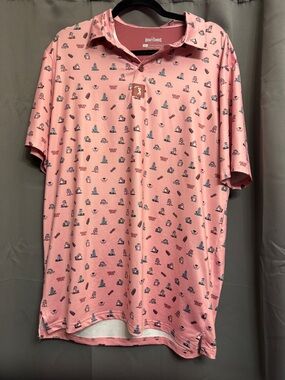 Bogey Bros Pink Printed Short-Sleeve Polo